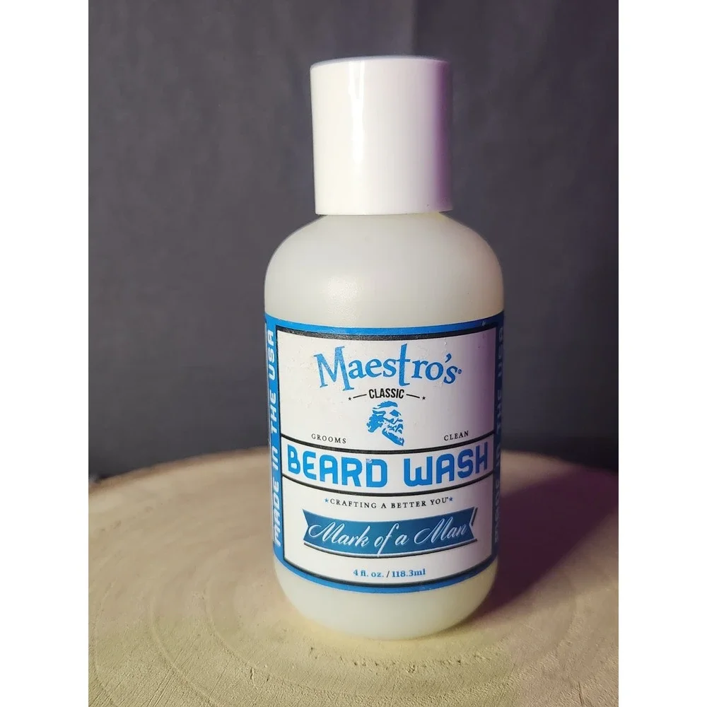 Maestro's Classic Mark of a Man Blend Beard Wash~4‎ fl oz~NEW~Grooms & Cleans